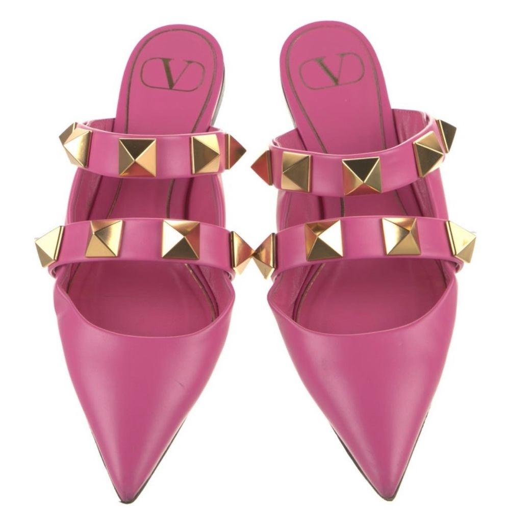 Valentino Roman stud leather mules size 37